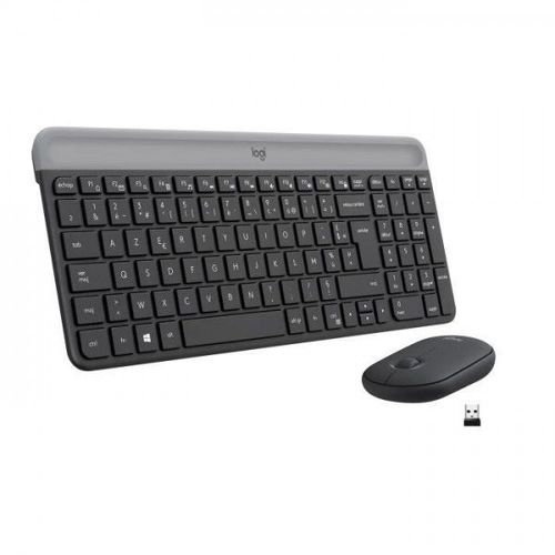 Logitech - Ensemble Clavier + Souris sans Fil et silencieux MK470 Ultra-fin - Disposition Compacte et Plate - R?cepteur USB 2,4