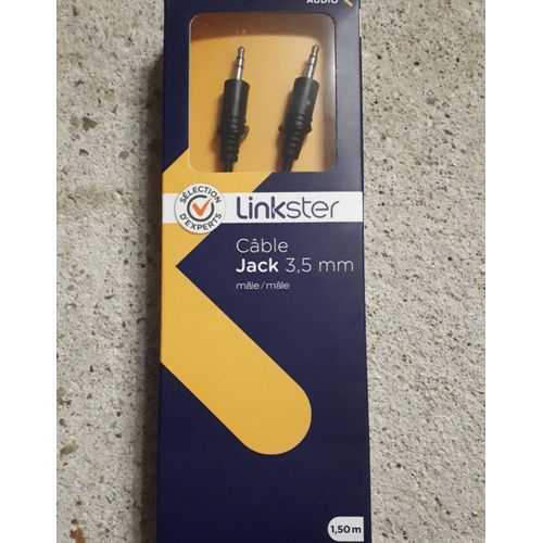 Câble jack 3,5 mm mâle / mâle. 