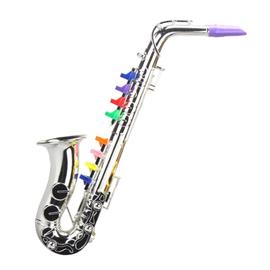 Silver S-saxophone jouet saxophone en plastique 8 clés jouet cadeau danniversaire saxophone pour enfants ornement de décoration damant dinstruments de musique pour enfants 