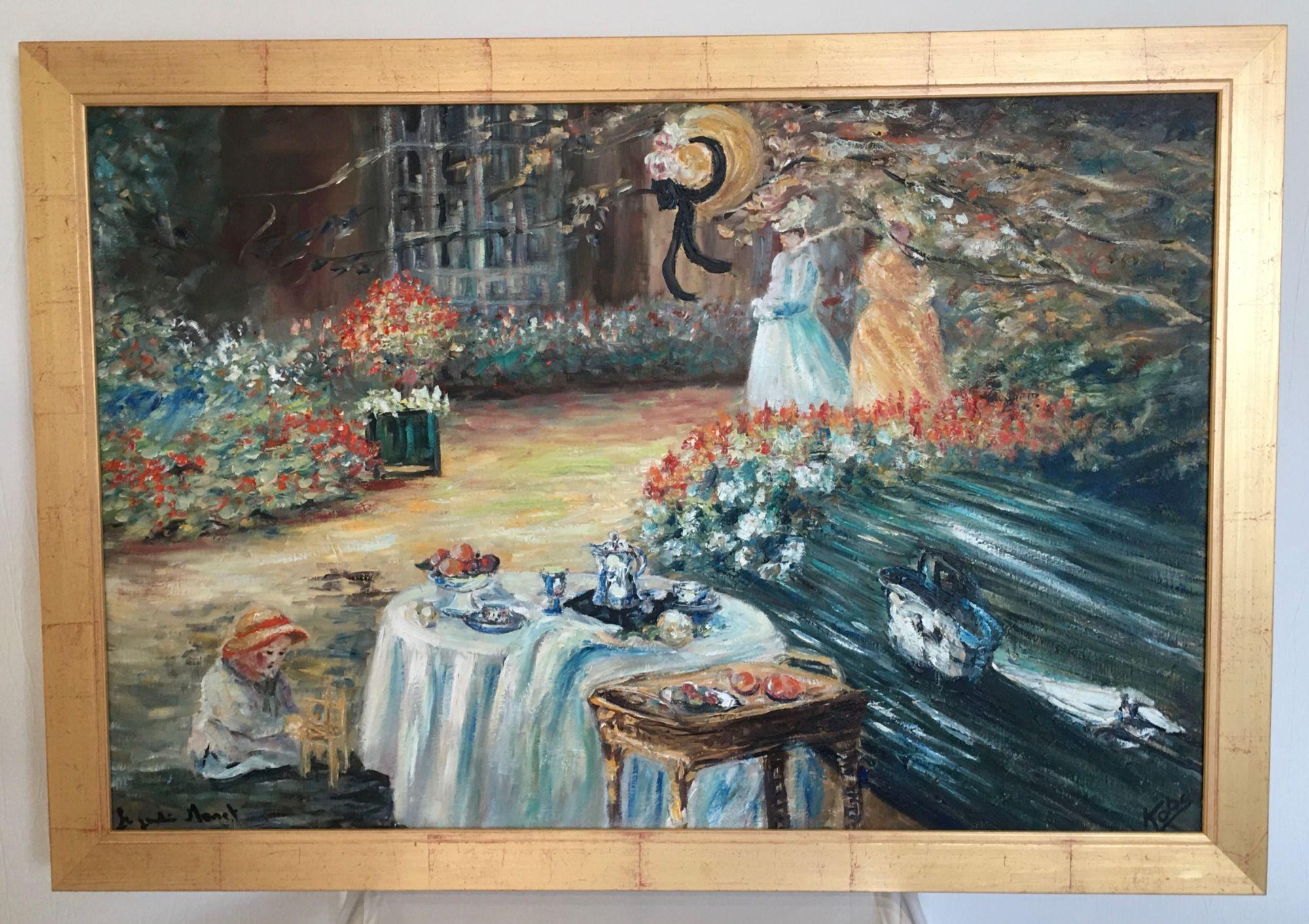 Grand tableau mural à l'huile Monet peint à la main, Reproduction