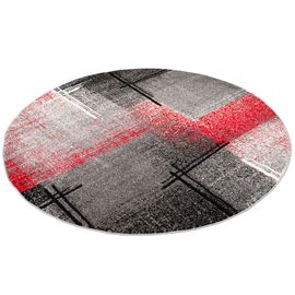 Pergamon Tapis De Designer Brilliant Gradient Round Noir Rouge 200x200 Cm