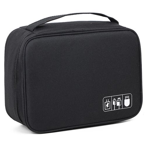Digital Data Cable Storage Bag Portable Multi-Functional Electronic Accessories Storage Bag,Black