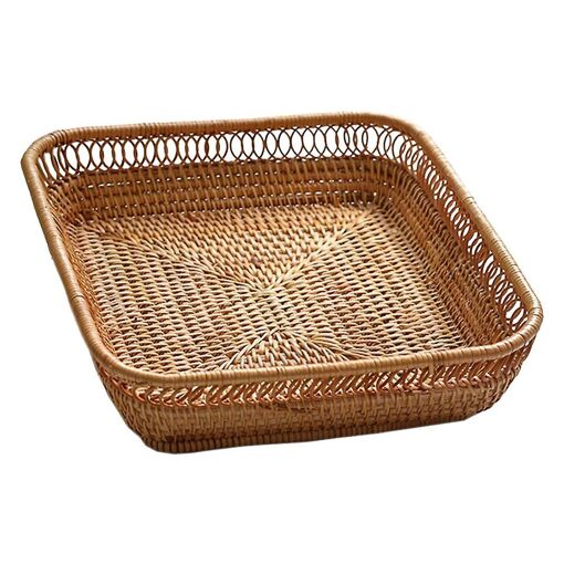 Woven Storage Basket Rattan Bread Basket Fruit Basket Serving Baske...