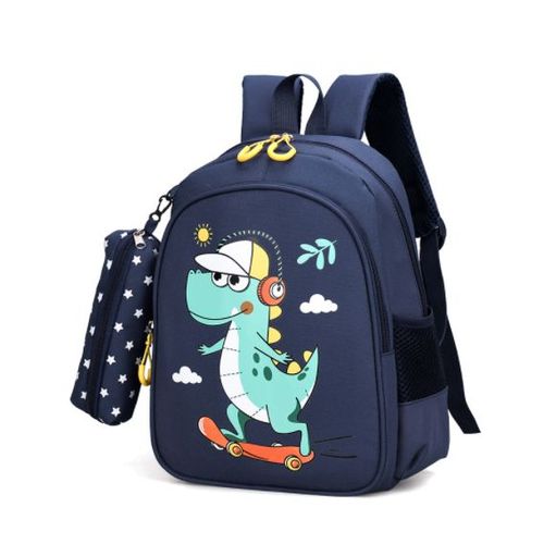 Cartoon Dinosaure Cartable Garçon Maternelle Sac d'école Imperméable pour Enfants Bleu