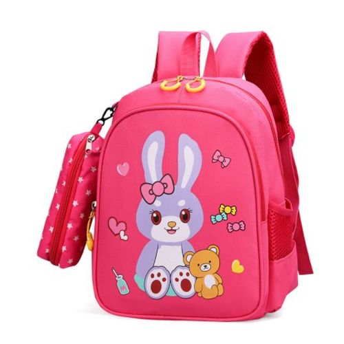 Cartoon Lapin Cartable Garçon Maternelle Sac d'école Imperméable pour Enfants Rouge