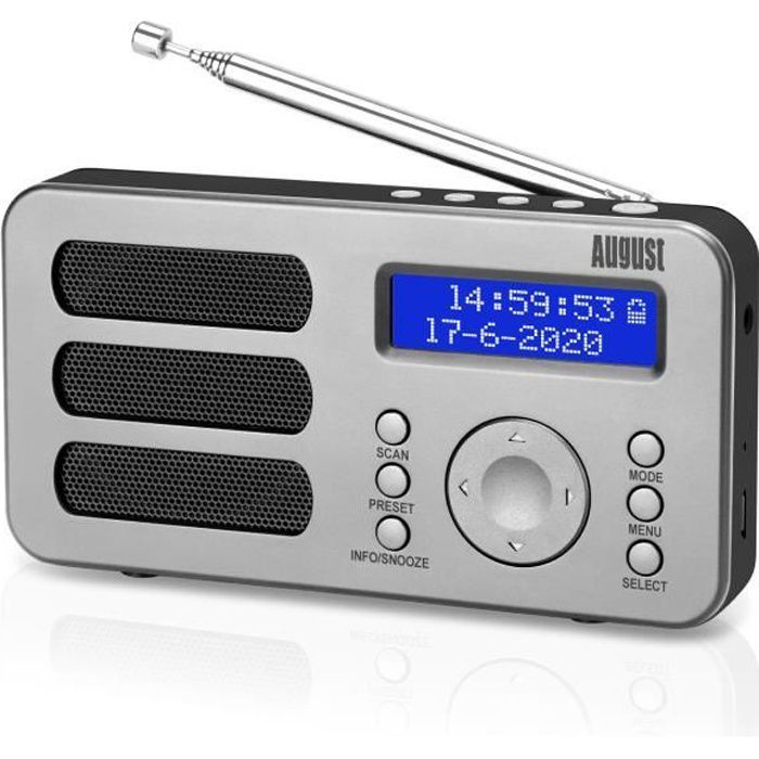 Radio Portable Rechargeable FM DAB Plus - AUGUST MB225 - Poste Radi...