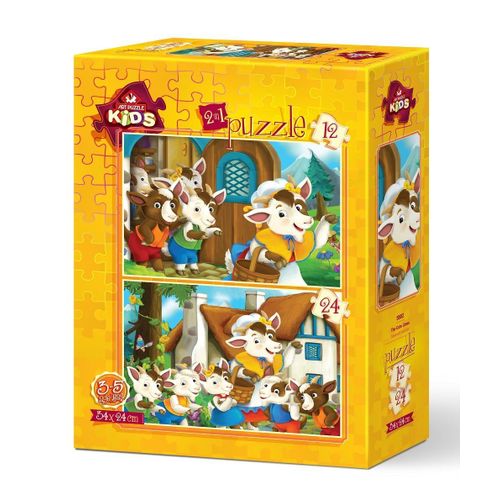 2 Puzzles - Chèvres Mignonnes - 12 Et 24 Pièces