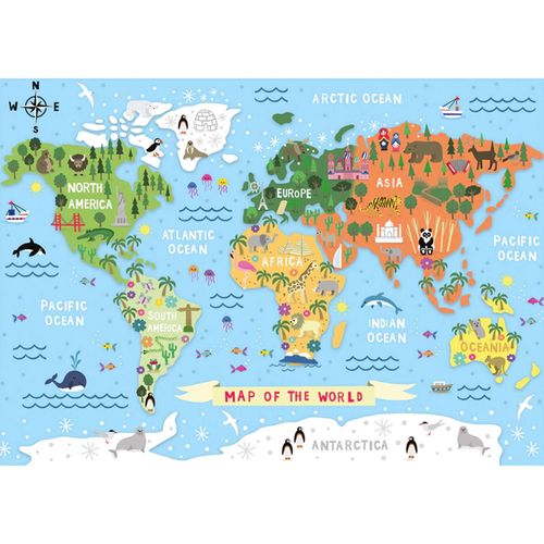 Puzzle Pièces Xxl - It's A Big World - Puzzle 24 Pièces