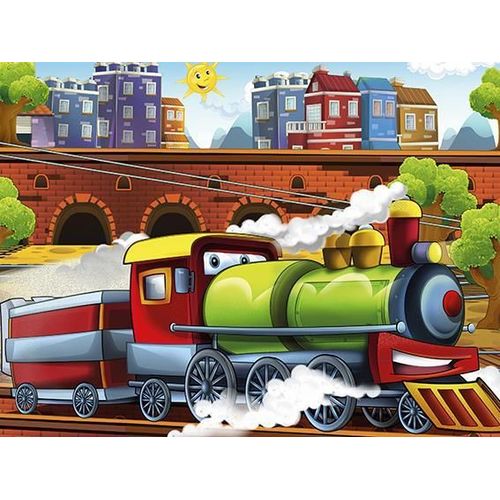 Puzzle En Bois - Train - 100 Pièces