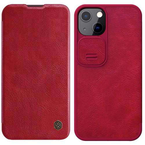 Etui À Rabat Nillkin Qin Rouge Iphone 13 Protection Caméra