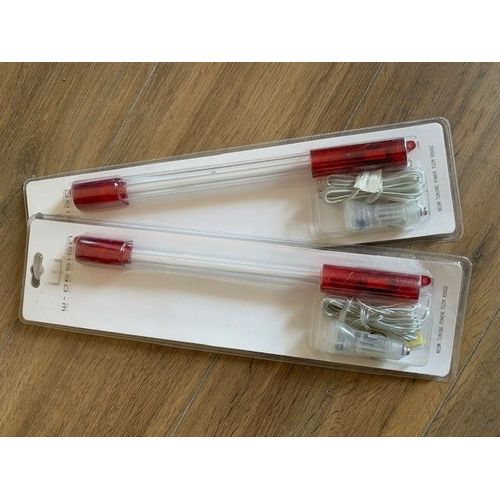 Paire De Néon À 4 Led 12v Rouge One Pour Auto Moto Scooter Cyclomoteur Custom Tuning