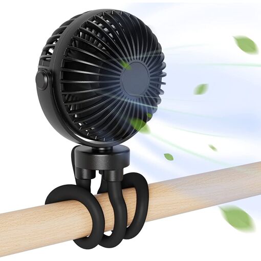 Ventilateur pour Poussette,Ultra Silencieux Ventilateur USB Portabl...