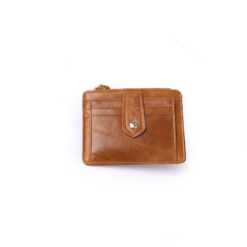 Petit Portefeuille Avec Poche Zippée Marron