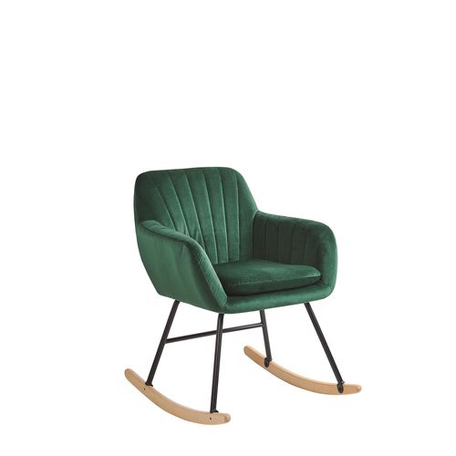 Chaise À Bascule En Velours Vert Liarum