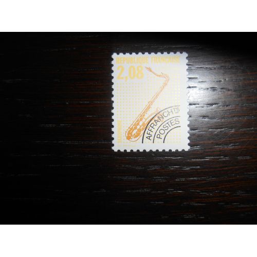 Timbres De France 1992 Préoblitérés Instruments De Musique Iv Saxophone Dentelé 12