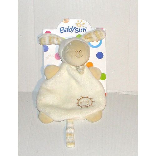 Doudou Mouton Babysun Attache Tetine - Peluche Agneau Crême