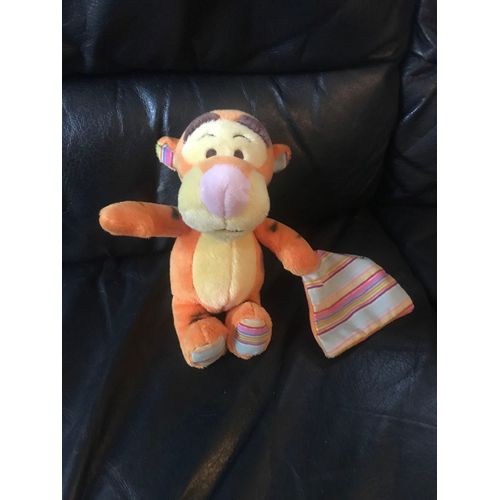 Doudou Tigre Tigrou Disney - Mouchoir  Rayé -Nez Rose