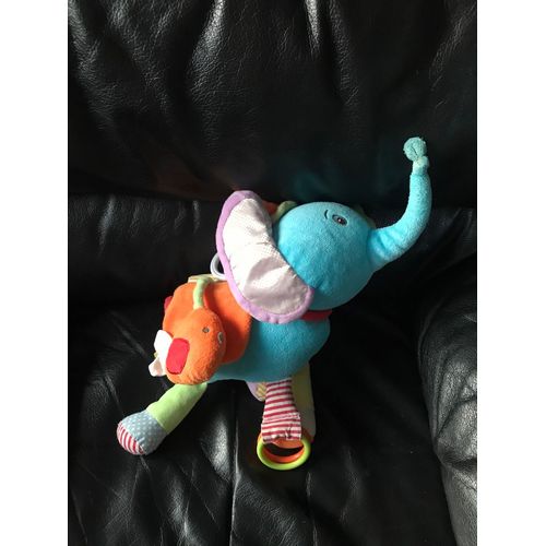 Doudou Et Compagnie Grand Éléphant Activités Bleu Orange Anneaux ..