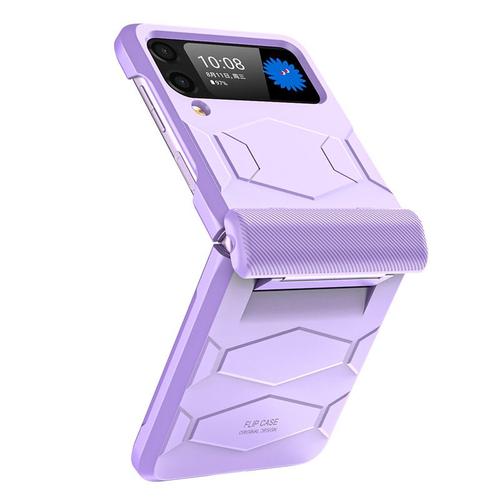 Coque Samsung Z Flip 3 Étui Pour Téléphone Mobile Charnière Créative Écran Pliant Anti-Goutte - Violet