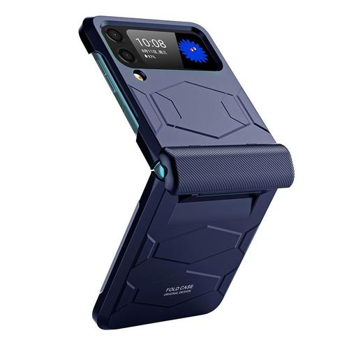 Coque Samsung Z Flip 3 Étui Pour Téléphone Mobile Charnière Créative Écran Pliant Anti-Goutte - Bleu