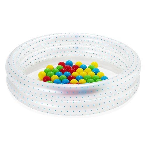 Piscine gonflable ronde Up In & Over avec 50 balles de jeu - diamètre 91cm - hauteur 20 cm - 2 couleurs aléatoires