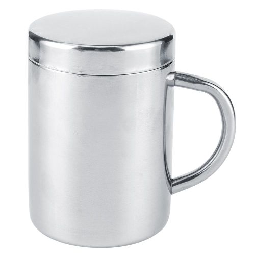 Tasse Portable À Double Paroi En Acier Inoxydable, Tasse Anti-Brûlure Pour Café, Thé, Lait, Avec Couvercle Pour La Maison