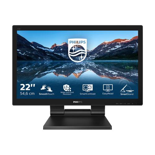 Philips B Line 222B9T - Écran LED - 22" (22" visualisable) - écran tactile - 1920 x 1080 Full HD (1080p) @ 60 Hz - TN - 250 cd/m² - 1000:1 - 1 ms - HDMI, DVI-D, VGA, DisplayPort - haut-parleurs -...