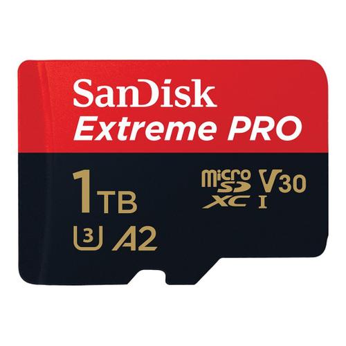 SanDisk Extreme Pro - Carte mémoire flash (adaptateur microSDXC vers SD inclus(e)) - 1 To - A2 / Video Class V30 / UHS-I U3 / Class10 - microSDXC UHS-I