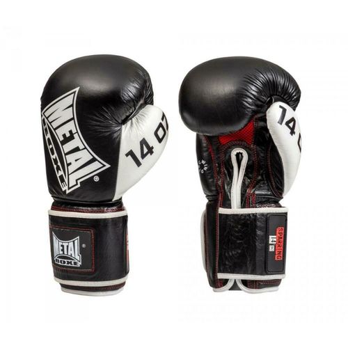 Gants De Boxe Cuir Metal Boxe Sparring - Noir / Blanc