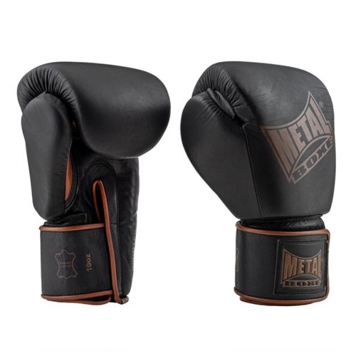 Gants De Boxe Cuir Metal Boxe Apollon - 8 Oz - Noir