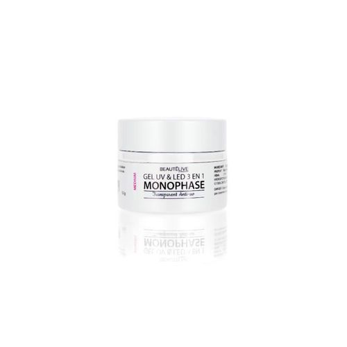 Gel Uv & Led 3en1 Medium Transparent Anti Uv - Fini Ongle Brillant, Beautélive Multicolore