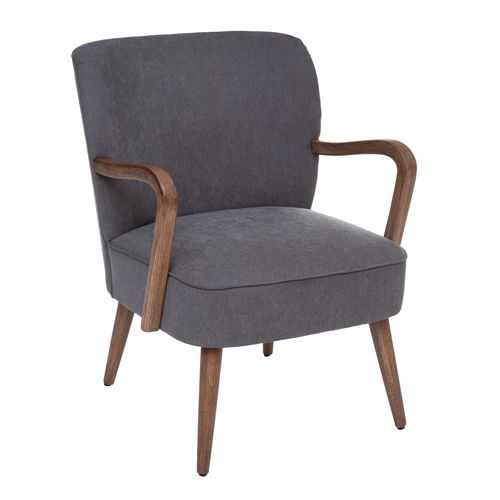 Fauteuil À Boucle Avec Accoudoirs Chiara - Gris