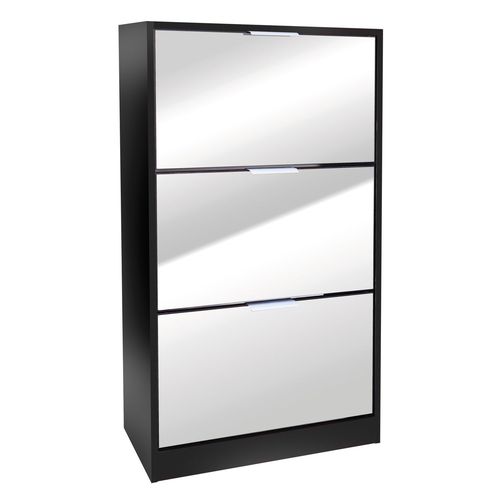 Meuble À Chaussure Design Pratik - L. 60 X H. 116 Cm - Noir