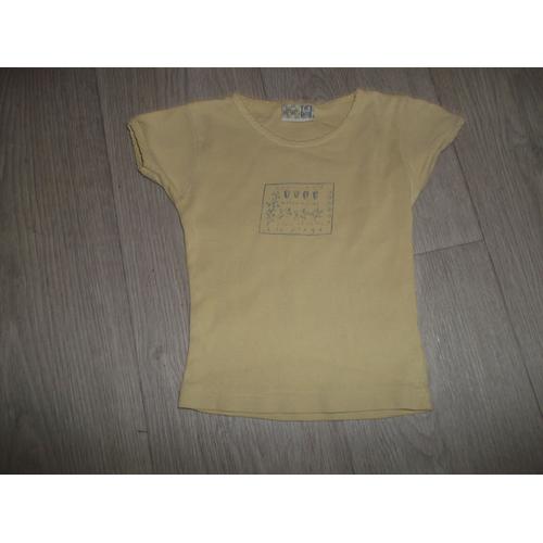 Tee Shirt Dpam Jaune Et Dessins Bleus