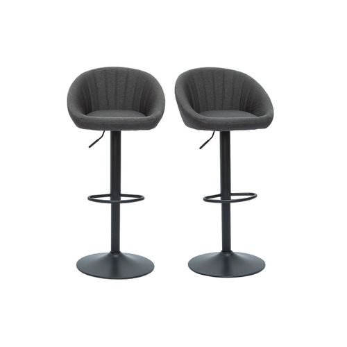 Tabourets De Bar Réglables Design Gris Anthracite (Lot De 2) Sheru