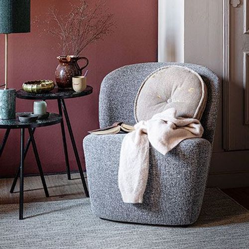 Fauteuil 68x72x75 Cm En Laine Tressée Gris - Flavio