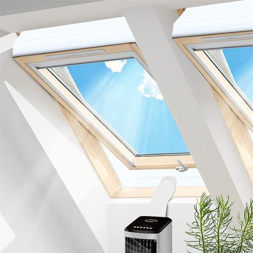 Joint de fenêtre pour climatiseur mobile avec fermeture éclair, Tissu de Calfeutrage Kit pour Climatiseur Mobile et Sèche-Linge, Perimeter Up to 380cm(2x190cm)