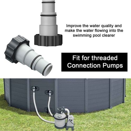 Lot de 2 adaptateurs de tuyau de rechange Intex avec collier pour pompes de connexion filetées, gris