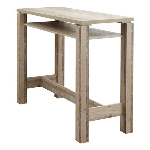 Cookie - Table Bar 120cm Avec Etagère Aspect Bois Vieilli