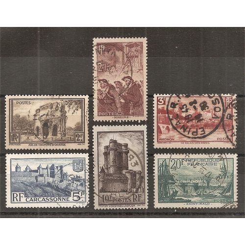 389 À 394 (1938) Série Sites Et Monuments Oblitérée (Cote 30,4e) (5050)