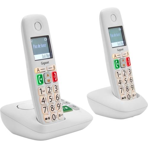 Gigaset AS690A Duo téléphone DECT sans fil avec répondeur intégré, avec  combiné supplémentaire, noir