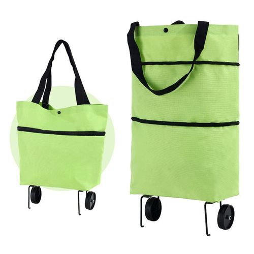 Sacs de Courses Pliables avec roulettes,Chariot de Courses Pliable, 2 en 1 Shopping Trolley pour la Maison, Le Supermarché