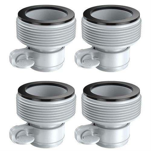 Lot de 4 Intex remplacement Adapter B for Filter Pump & Saltwater Conversion Kit Single ,Adaptateur de tuyau Accessoire de piscine 1,25 po à 1,5 po Pièces de pompe