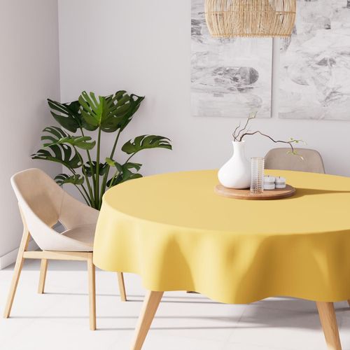 Nappe Anti-Tâches Ronde 180 Cm Alix Jaune Radieux, Par Soleil D'ocre