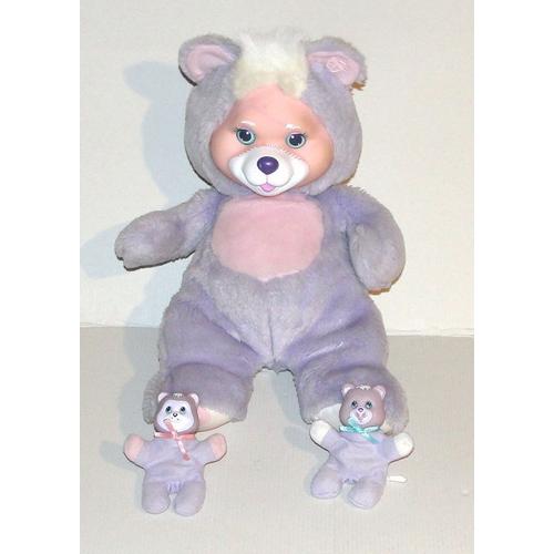 Peluche Ours Puppy Surprise Avec Deux Petits Ourson Mauve Hasbro