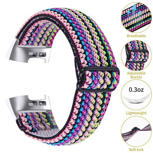 Sport Bracelet Tissé En Nylon Pour Femmes Hommes, Pour Fitbit Charge 3 Bracelet/Fitbit Charge 4 Bracelet
