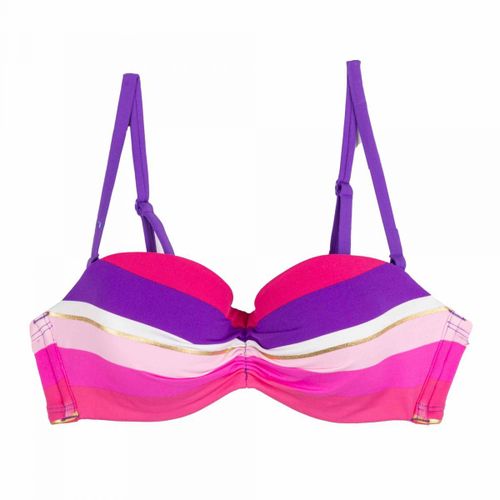 Haut De Maillot De Bain Bandeau Rayé Multicolore Femme Cherry Beach