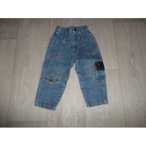 Jean Bleu Moyen Multipoches Garçon 2 Ans