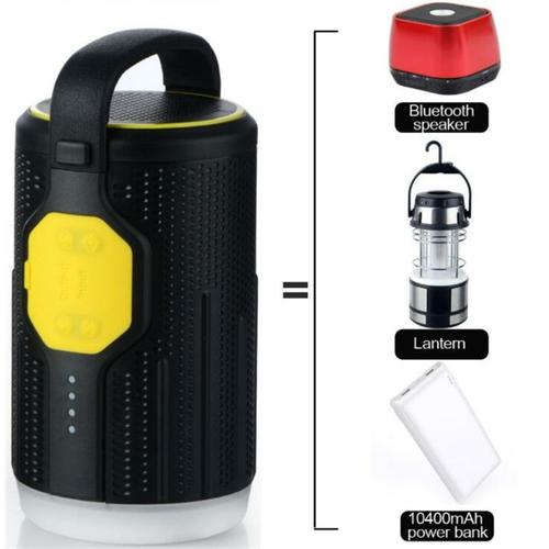 Lanterne De Camping Batterie Externe Portable 10400 Mah Haut-Parleur Bluetooth - Jaune