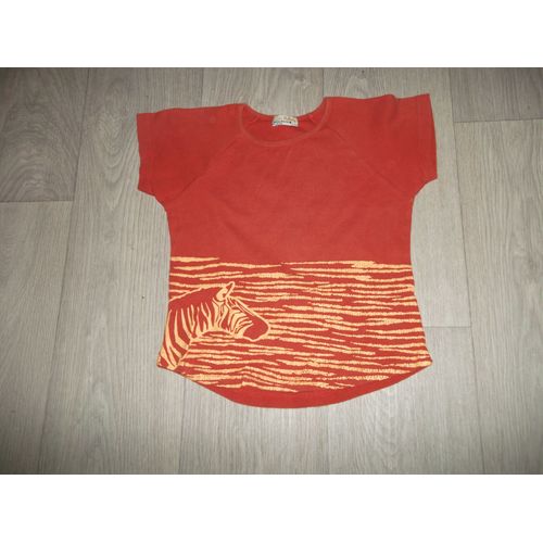 Tee Shirt Kiss Melody Rouille Et Jaune 12 Ans